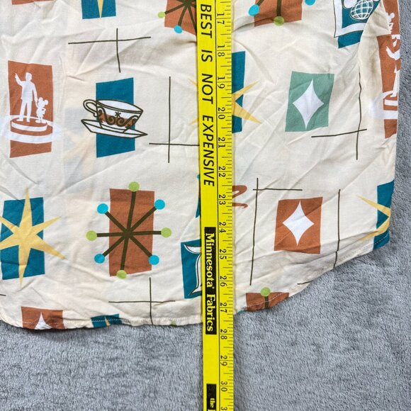 Disney Parks Retro MCM Pattern Shirt Men’s Size M Short Sleeve Button Up - Picture 8 of 9